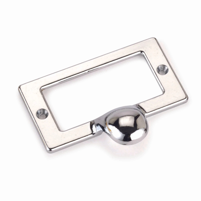 Drawer Pull with Card Holder - Chrome Finish